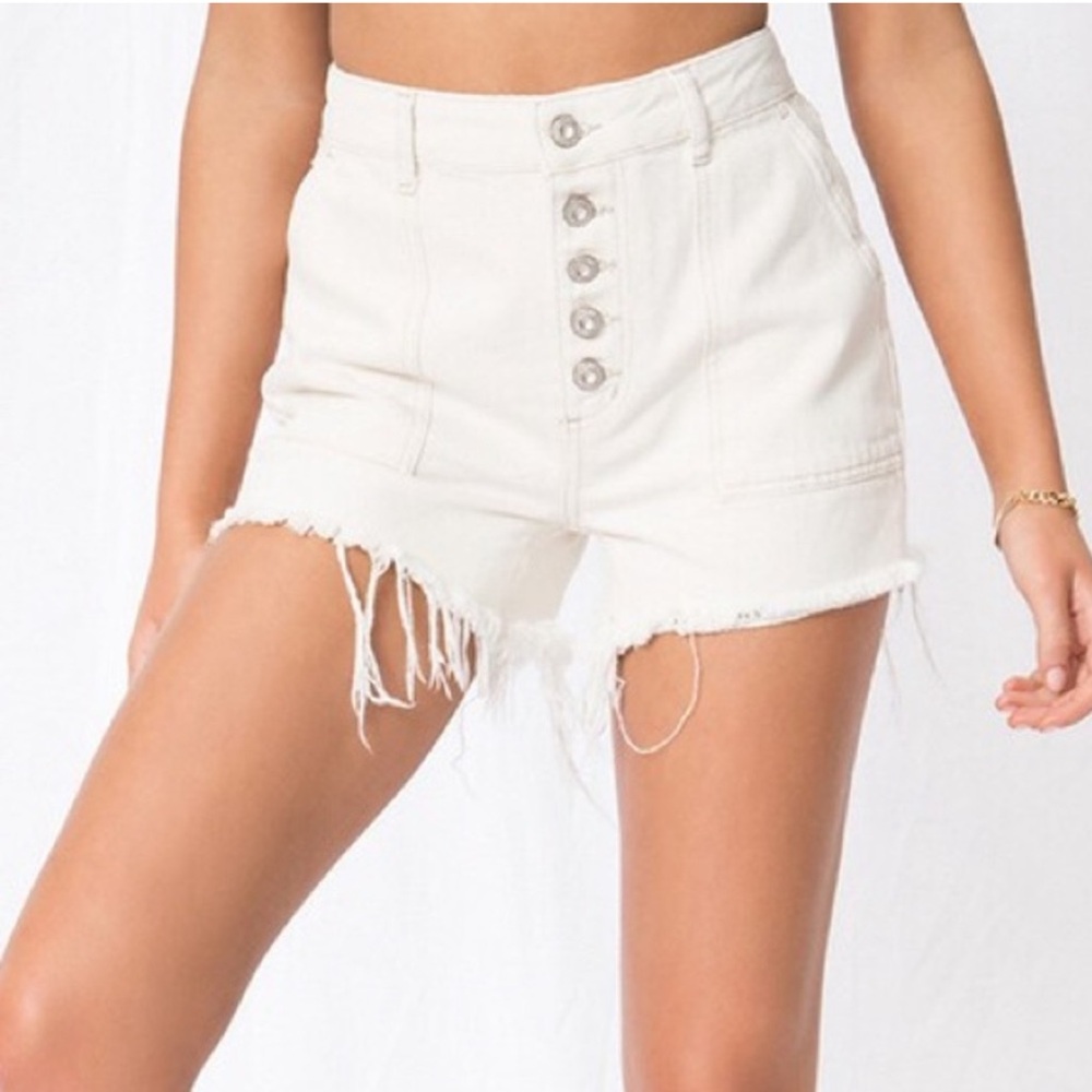 We The Free 😍(Free People)🔥Cream Cut-Off ❤️Denim Shorts Size:29